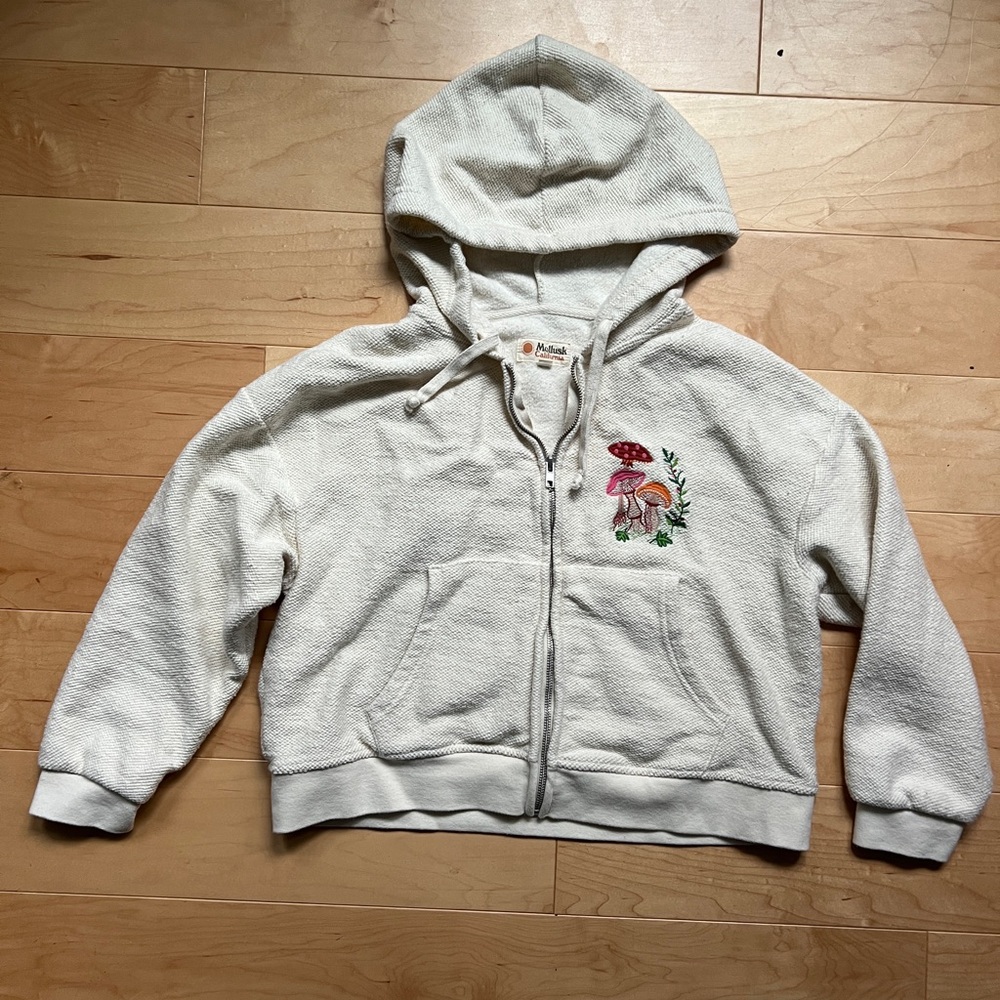 Mollusk California Hooded Sweatshirt with Embroidered mushroom Design